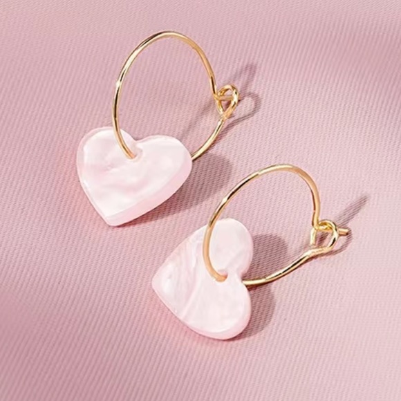 Heart Hoop Earrings - Picture 1 of 7